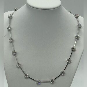 Vintage Joan Rivers Silver Tone Austrian Crystal Necklace